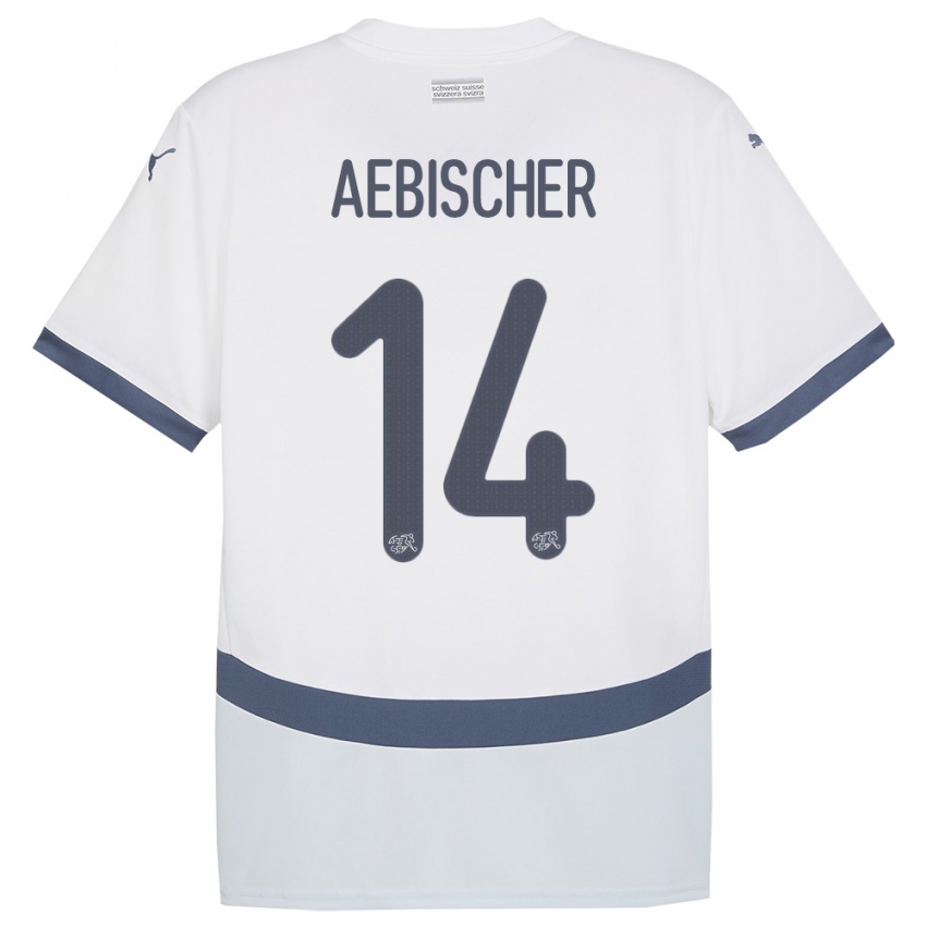 Dzieci Szwajcaria Michel Aebischer #14 Biały Wyjazdowa Koszulka 24-26 Koszulki Klubowe