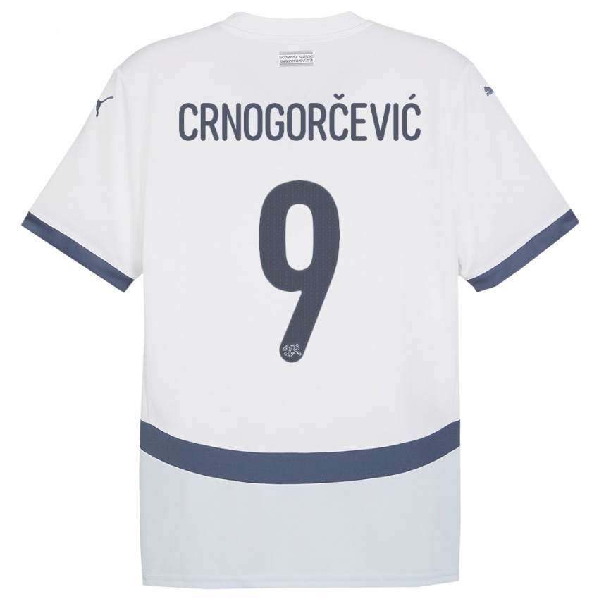 Dzieci Szwajcaria Ana Maria Crnogorcevic #9 Biały Wyjazdowa Koszulka 24-26 Koszulki Klubowe