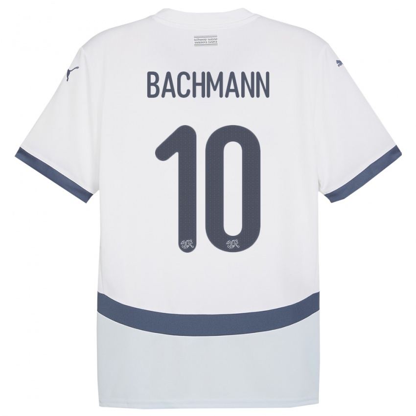 Dzieci Szwajcaria Ramona Bachmann #10 Biały Wyjazdowa Koszulka 24-26 Koszulki Klubowe