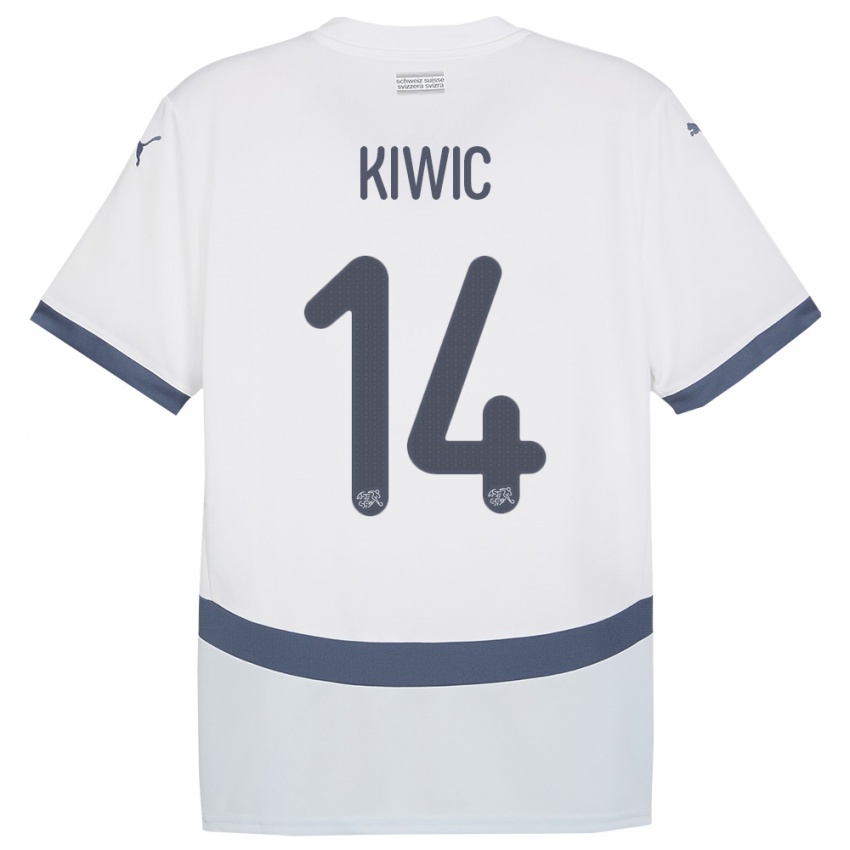 Dzieci Szwajcaria Rahel Kiwic #14 Biały Wyjazdowa Koszulka 24-26 Koszulki Klubowe