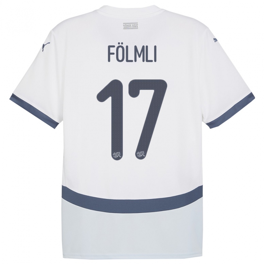 Dzieci Szwajcaria Svenja Folmli #17 Biały Wyjazdowa Koszulka 24-26 Koszulki Klubowe