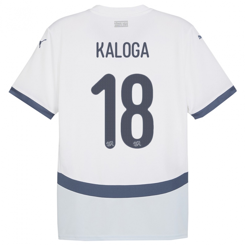 Dzieci Szwajcaria Issa Kaloga #18 Biały Wyjazdowa Koszulka 24-26 Koszulki Klubowe