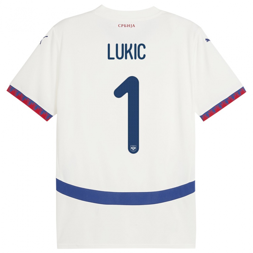 Dzieci Serbia Ognjen Lukic #1 Biały Wyjazdowa Koszulka 24-26 Koszulki Klubowe