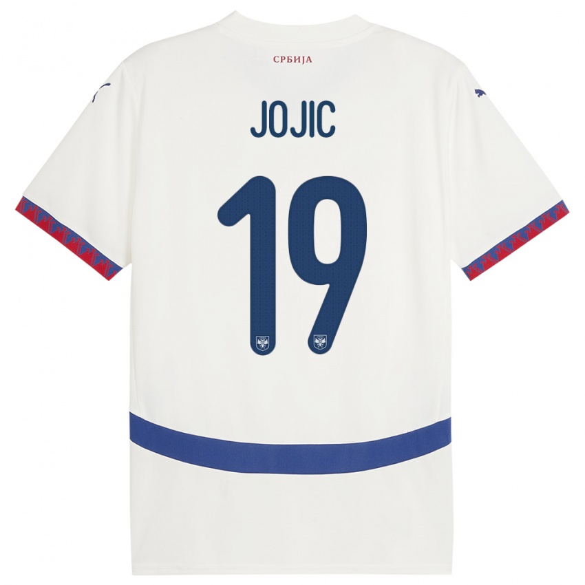 Dzieci Serbia Nikola Jojic #19 Biały Wyjazdowa Koszulka 24-26 Koszulki Klubowe