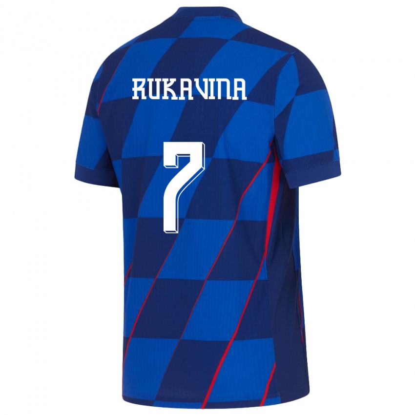 Dzieci Chorwacja Gabriel Rukavina #7 Niebieski Wyjazdowa Koszulka 24-26 Koszulki Klubowe