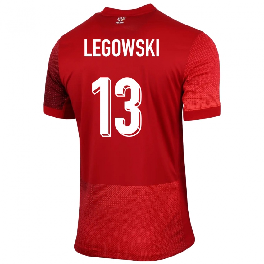 Dzieci Polska Mateusz Legowski #13 Czerwony Wyjazdowa Koszulka 24-26 Koszulki Klubowe