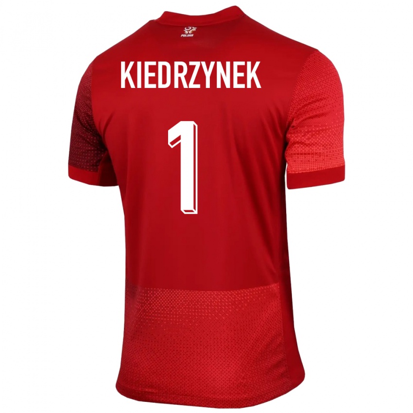 Dzieci Polska Katarzyna Kiedrzynek #1 Czerwony Wyjazdowa Koszulka 24-26 Koszulki Klubowe