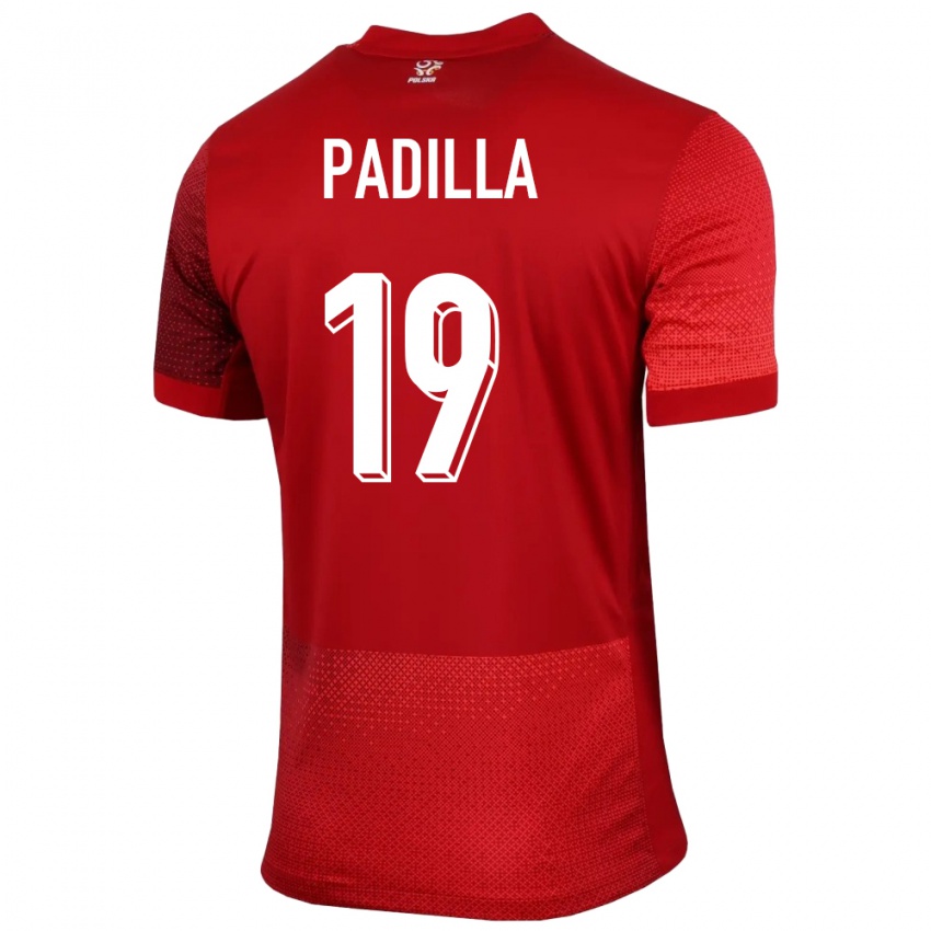 Dzieci Polska Natalia Padilla #19 Czerwony Wyjazdowa Koszulka 24-26 Koszulki Klubowe