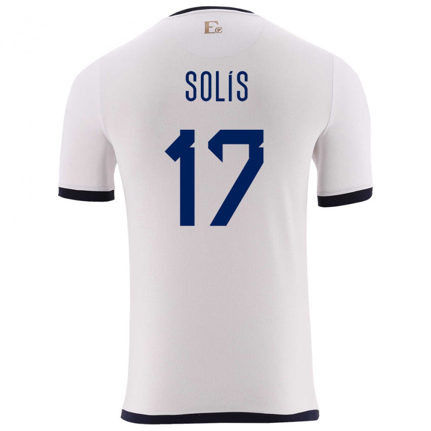 Dzieci Ecuador Mathias Solis #17 Biały Wyjazdowa Koszulka 24-26 Koszulki Klubowe