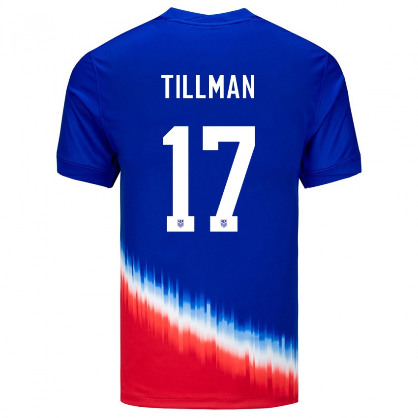 Dzieci Stany Zjednoczone Malik Tillman #17 Niebieski Wyjazdowa Koszulka 24-26 Koszulki Klubowe