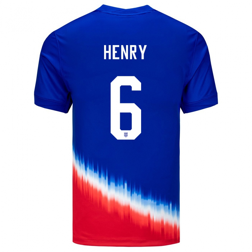 Dzieci Stany Zjednoczone Kobi Henry #6 Niebieski Wyjazdowa Koszulka 24-26 Koszulki Klubowe