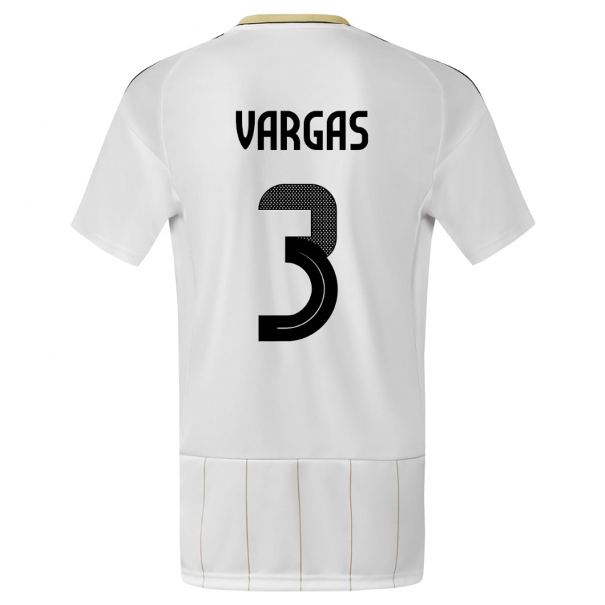 Dzieci Kostaryka Juan Pablo Vargas #3 Biały Wyjazdowa Koszulka 24-26 Koszulki Klubowe