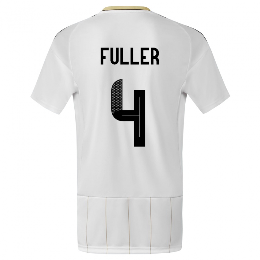 Dzieci Kostaryka Keysher Fuller #4 Biały Wyjazdowa Koszulka 24-26 Koszulki Klubowe