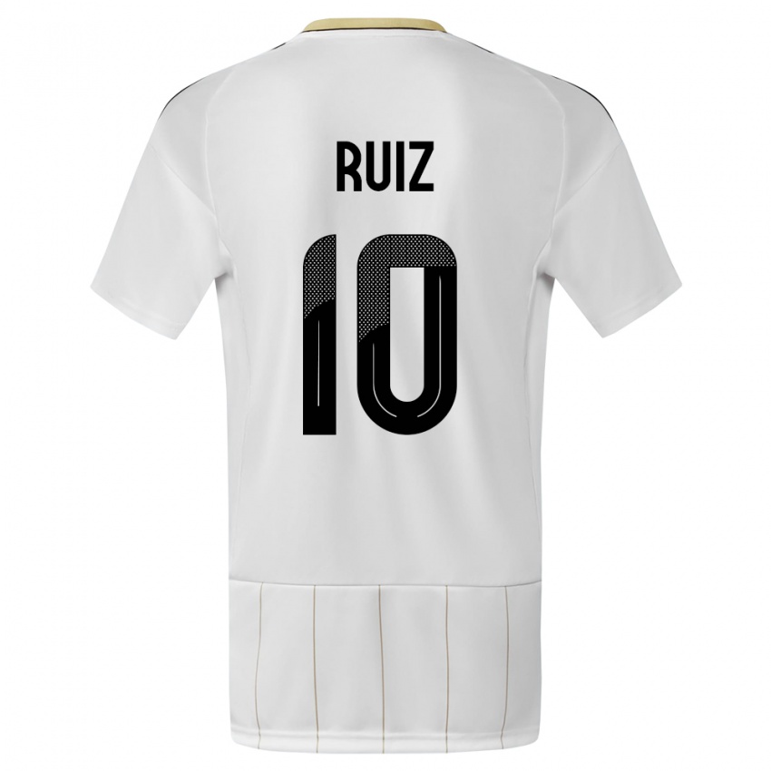 Dzieci Kostaryka Bryan Ruiz #10 Biały Wyjazdowa Koszulka 24-26 Koszulki Klubowe