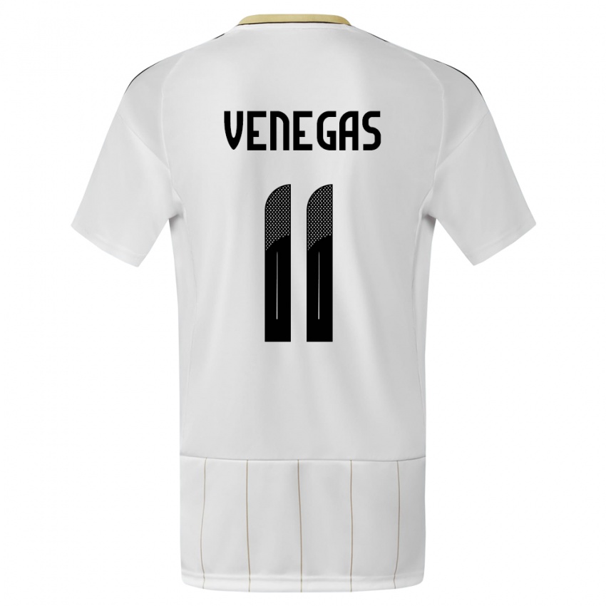 Dzieci Kostaryka Johan Venegas #11 Biały Wyjazdowa Koszulka 24-26 Koszulki Klubowe
