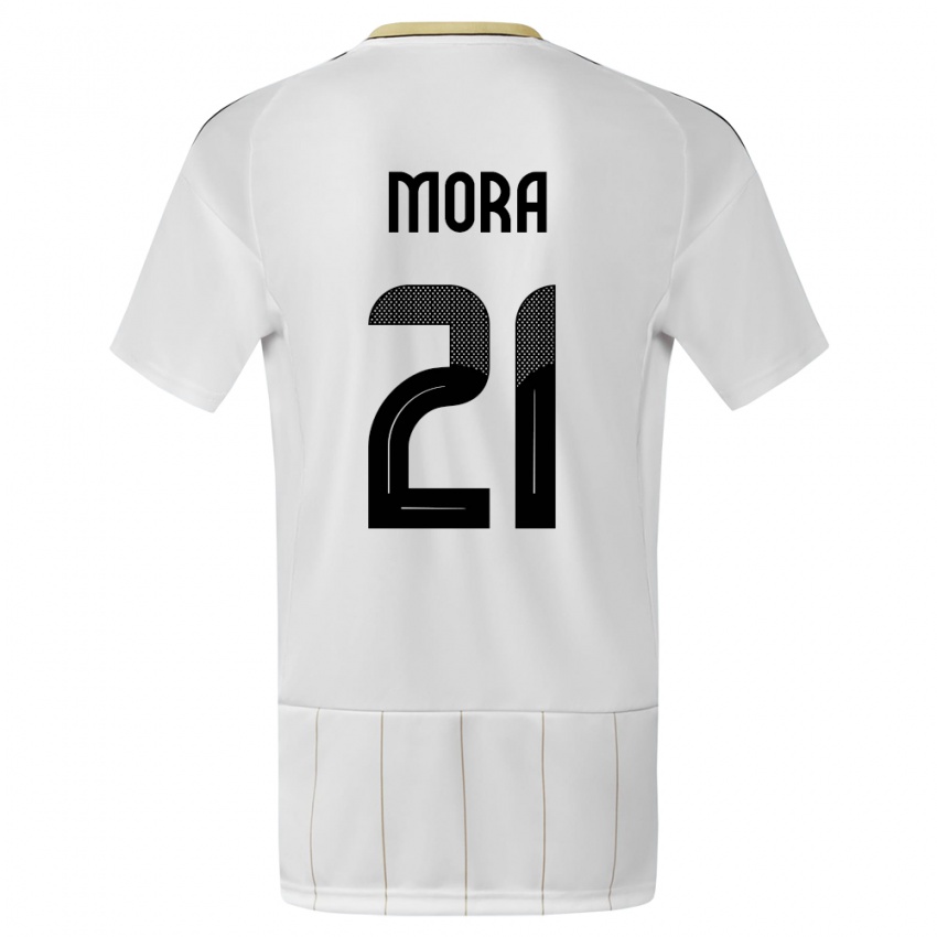 Dzieci Kostaryka Carlos Mora #21 Biały Wyjazdowa Koszulka 24-26 Koszulki Klubowe