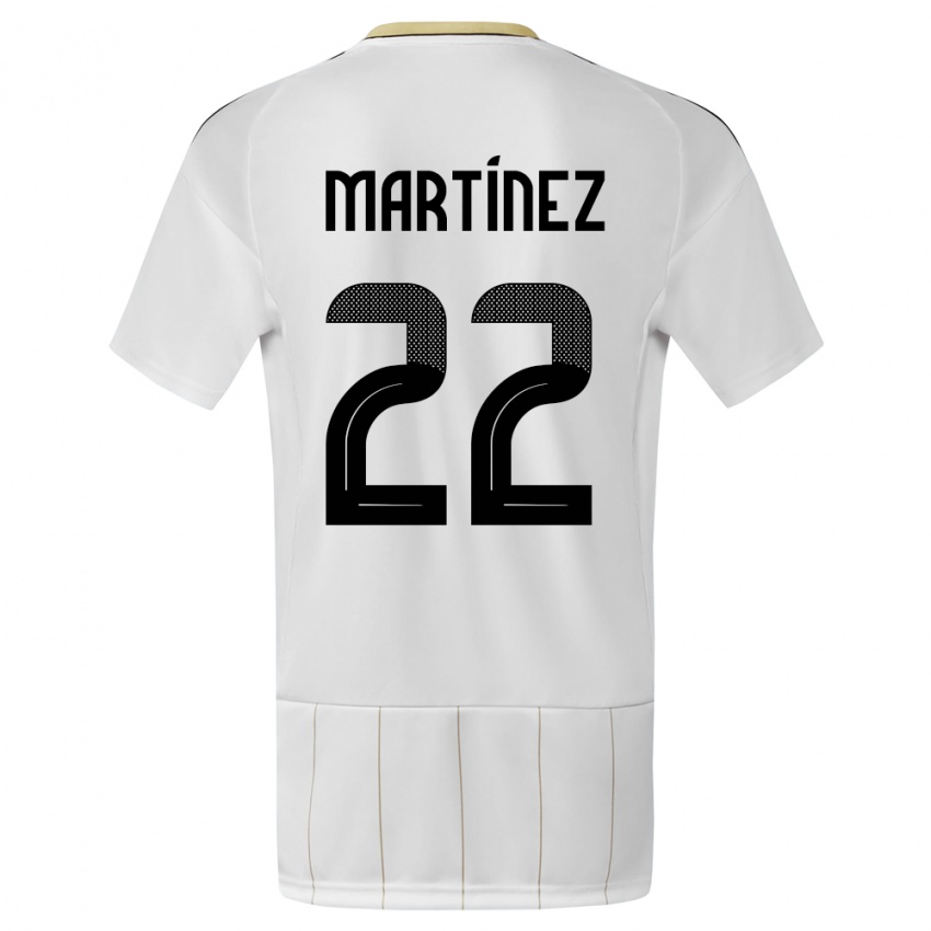Dzieci Kostaryka Carlos Martinez #22 Biały Wyjazdowa Koszulka 24-26 Koszulki Klubowe
