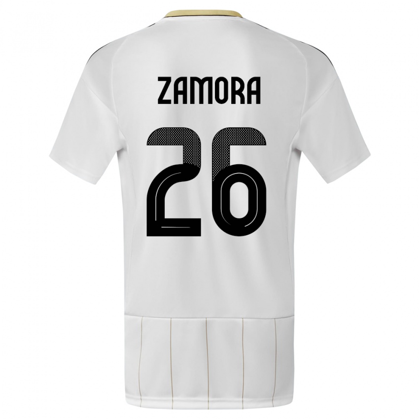 Dzieci Kostaryka Alvaro Zamora #26 Biały Wyjazdowa Koszulka 24-26 Koszulki Klubowe