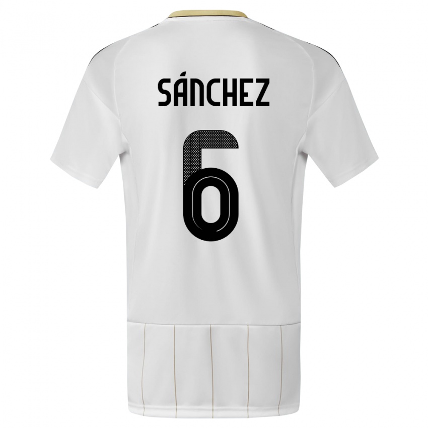 Dzieci Kostaryka Carol Sanchez #6 Biały Wyjazdowa Koszulka 24-26 Koszulki Klubowe