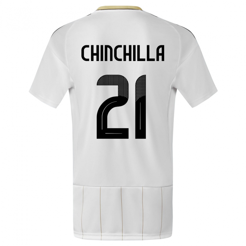 Dzieci Kostaryka Viviana Chinchilla #21 Biały Wyjazdowa Koszulka 24-26 Koszulki Klubowe