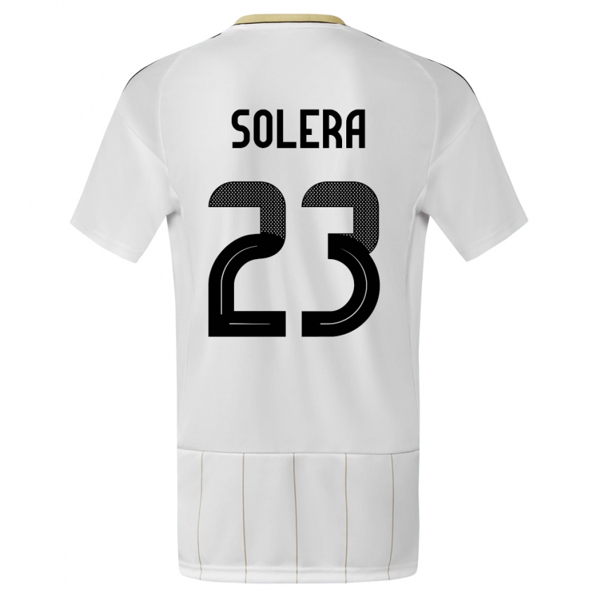 Dzieci Kostaryka Daniela Solera #23 Biały Wyjazdowa Koszulka 24-26 Koszulki Klubowe