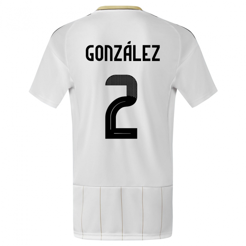 Dzieci Kostaryka Julian Gonzalez #2 Biały Wyjazdowa Koszulka 24-26 Koszulki Klubowe