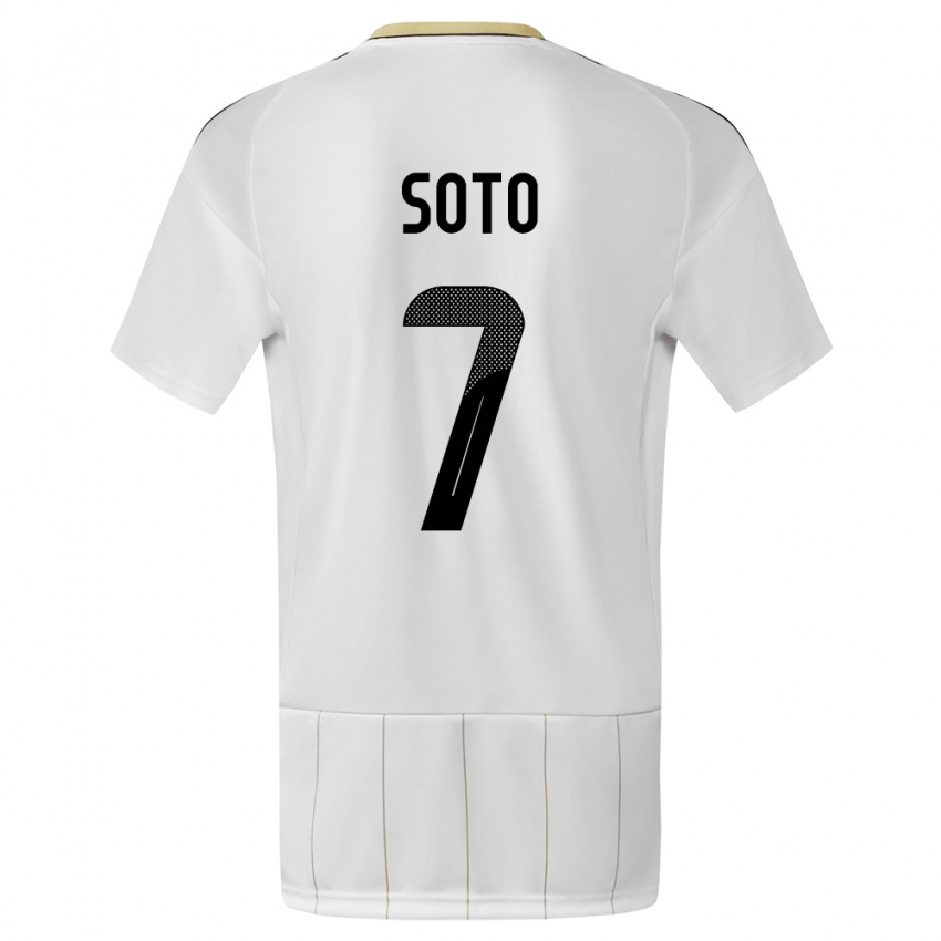 Dzieci Kostaryka Andrey Soto #7 Biały Wyjazdowa Koszulka 24-26 Koszulki Klubowe