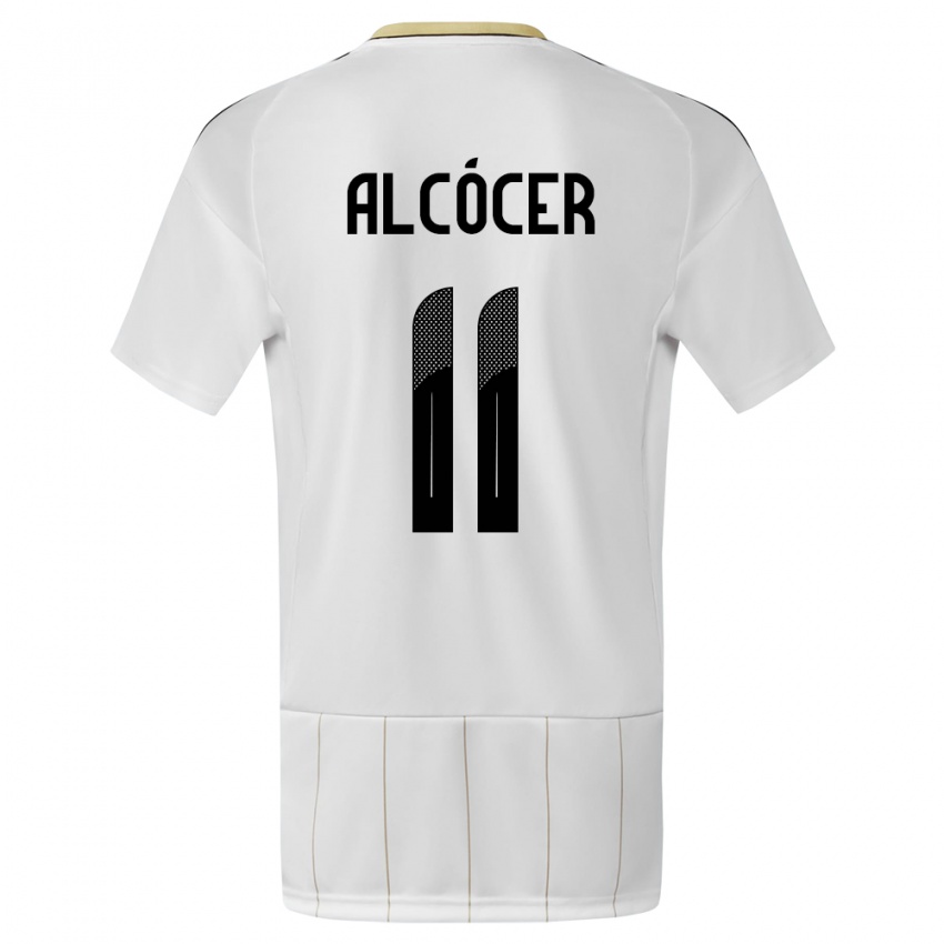 Dzieci Kostaryka Josimar Alcocer #11 Biały Wyjazdowa Koszulka 24-26 Koszulki Klubowe