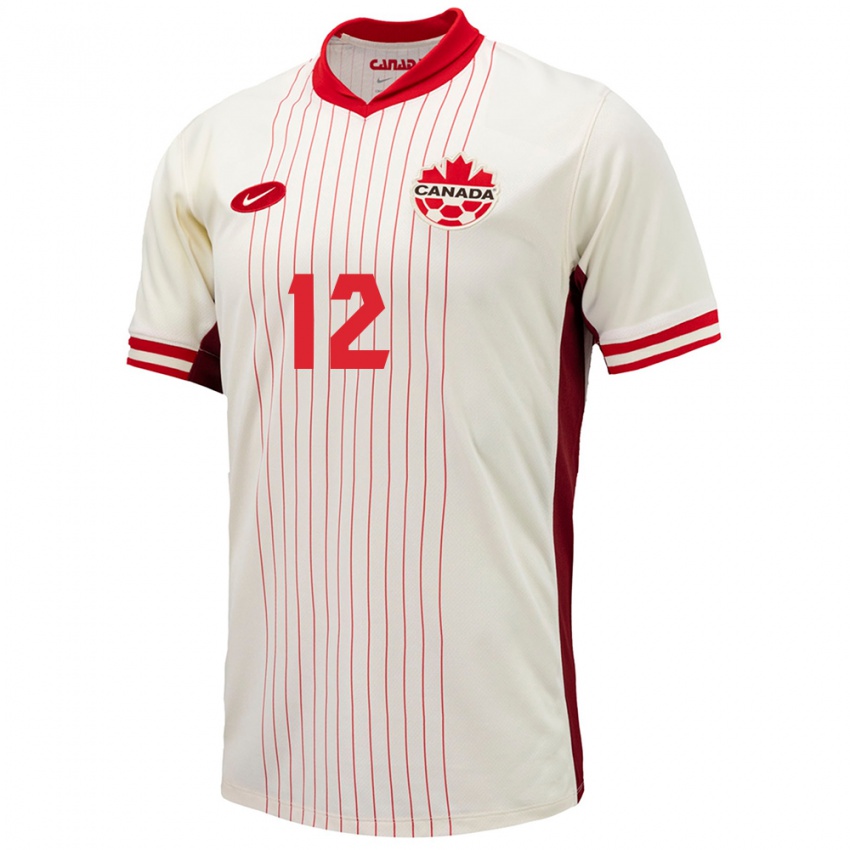Dzieci Kanada Mohamed Farsi #12 Biały Wyjazdowa Koszulka 24-26 Koszulki Klubowe