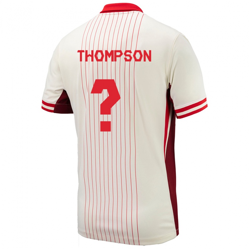 Dzieci Kanada Kosi Thompson #0 Biały Wyjazdowa Koszulka 24-26 Koszulki Klubowe