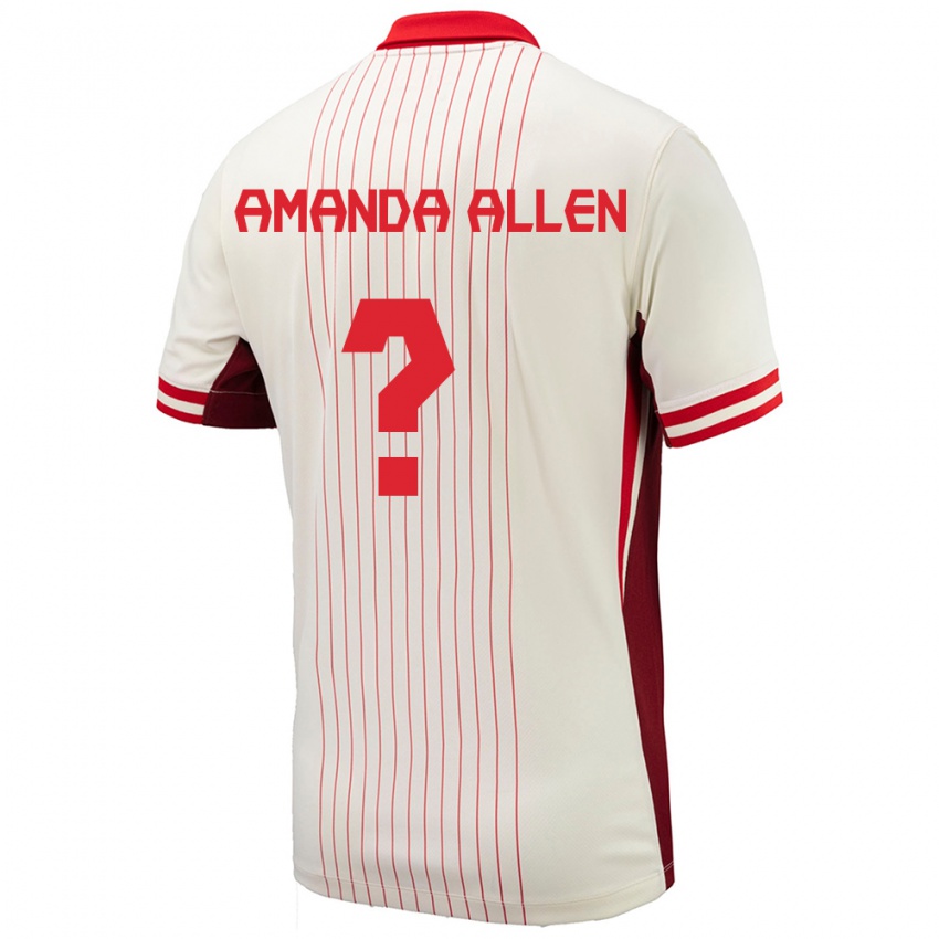 Dzieci Kanada Amanda Allen #0 Biały Wyjazdowa Koszulka 24-26 Koszulki Klubowe