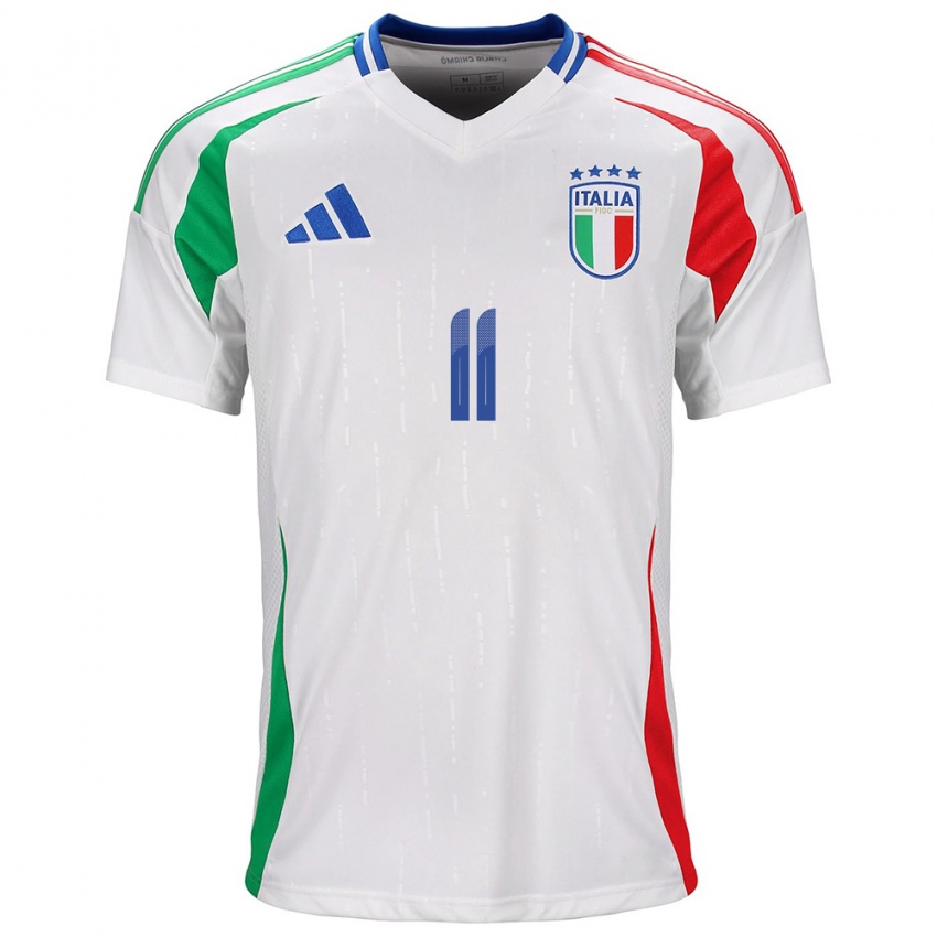 Dzieci Włochy Moise Kean #11 Biały Wyjazdowa Koszulka 24-26 Koszulki Klubowe