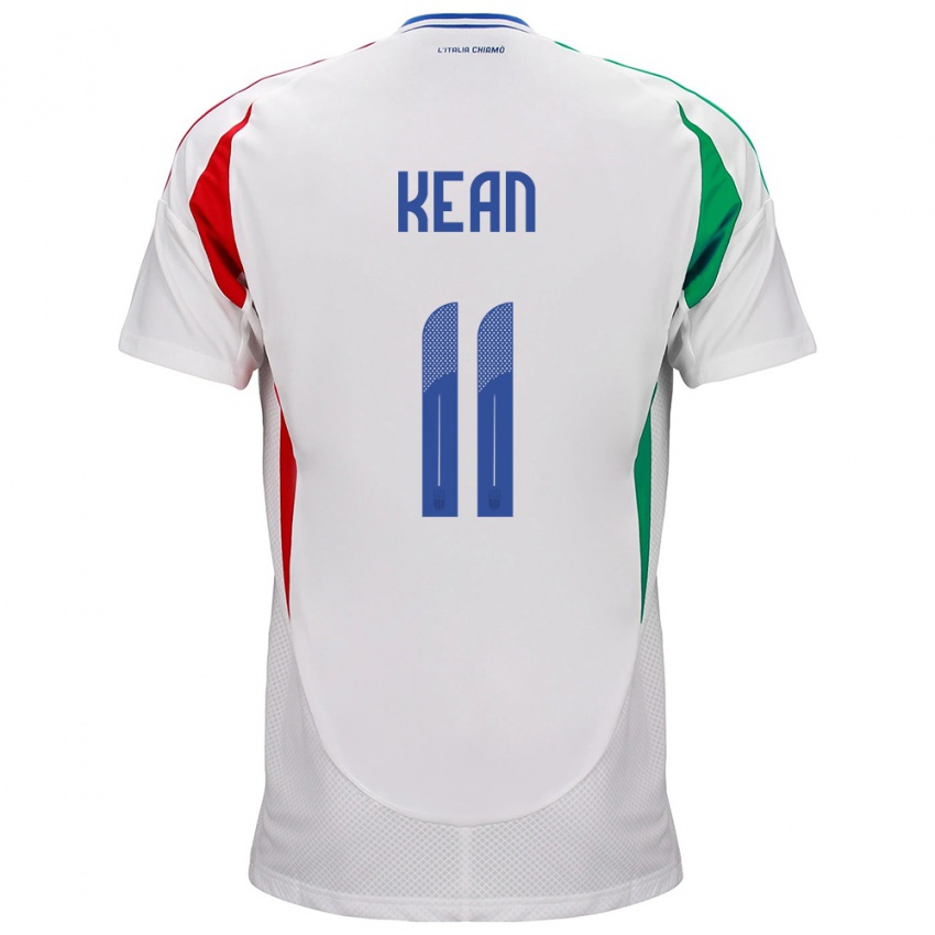 Dzieci Włochy Moise Kean #11 Biały Wyjazdowa Koszulka 24-26 Koszulki Klubowe