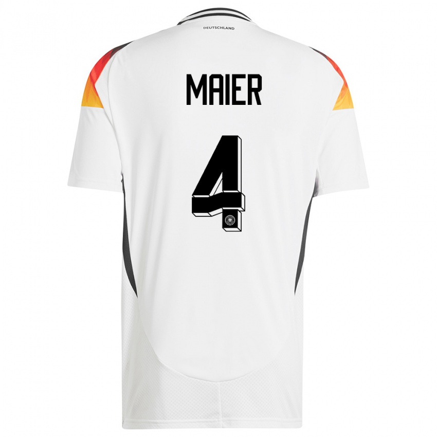 Męski Niemcy Leonie Maier #4 Biały Domowa Koszulka 24-26 Koszulki Klubowe