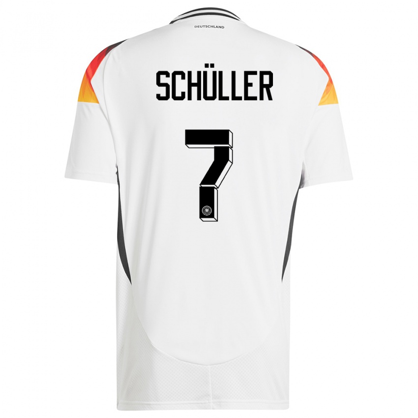 Męski Niemcy Lea Schuller #7 Biały Domowa Koszulka 24-26 Koszulki Klubowe
