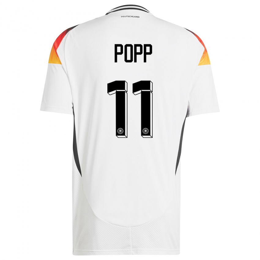 Męski Niemcy Alexandra Popp #11 Biały Domowa Koszulka 24-26 Koszulki Klubowe
