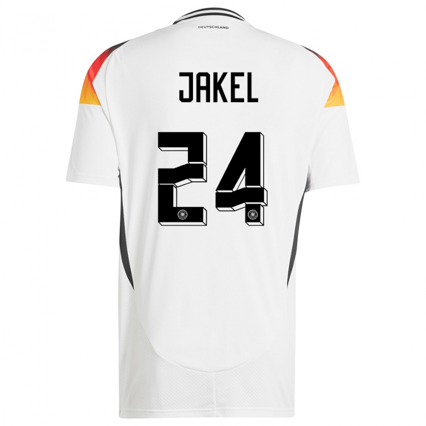 Męski Niemcy Frederik Jakel #24 Biały Domowa Koszulka 24-26 Koszulki Klubowe