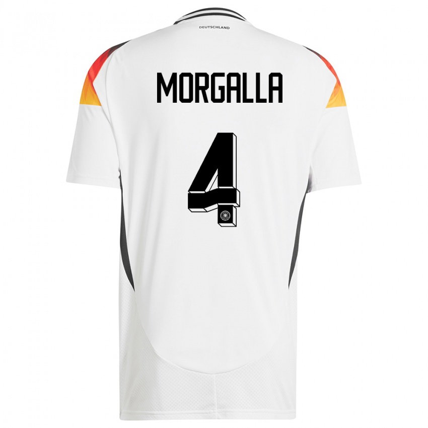 Męski Niemcy Leandro Morgalla #4 Biały Domowa Koszulka 24-26 Koszulki Klubowe
