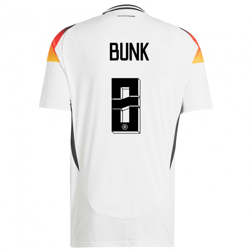 Męski Niemcy Daniel Bunk #8 Biały Domowa Koszulka 24-26 Koszulki Klubowe
