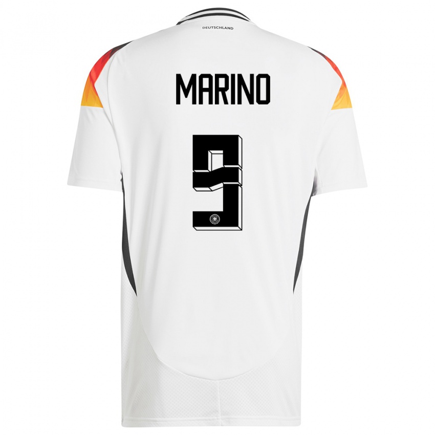 Męski Niemcy Stefano Marino #9 Biały Domowa Koszulka 24-26 Koszulki Klubowe
