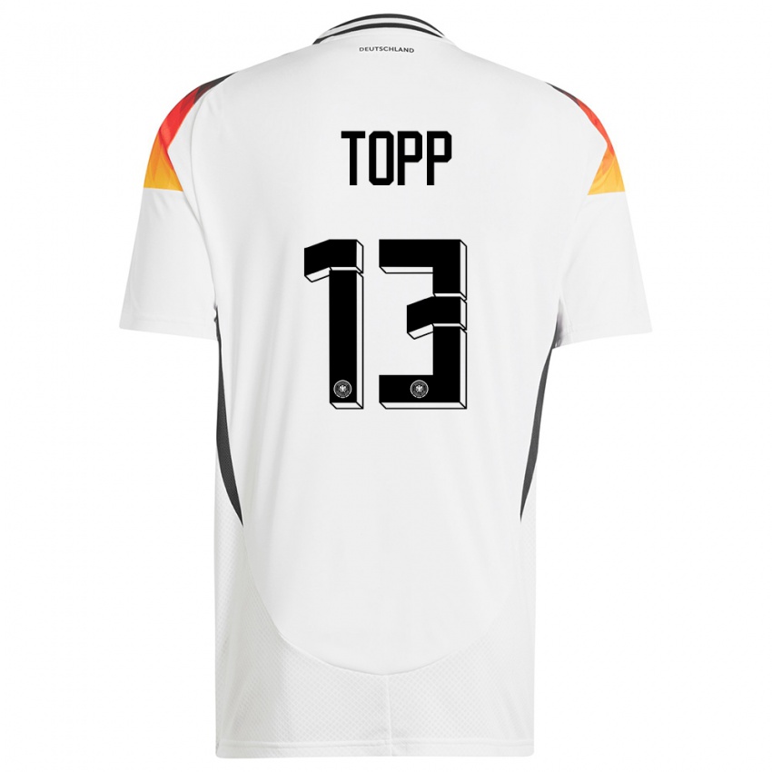 Męski Niemcy Keke Topp #13 Biały Domowa Koszulka 24-26 Koszulki Klubowe