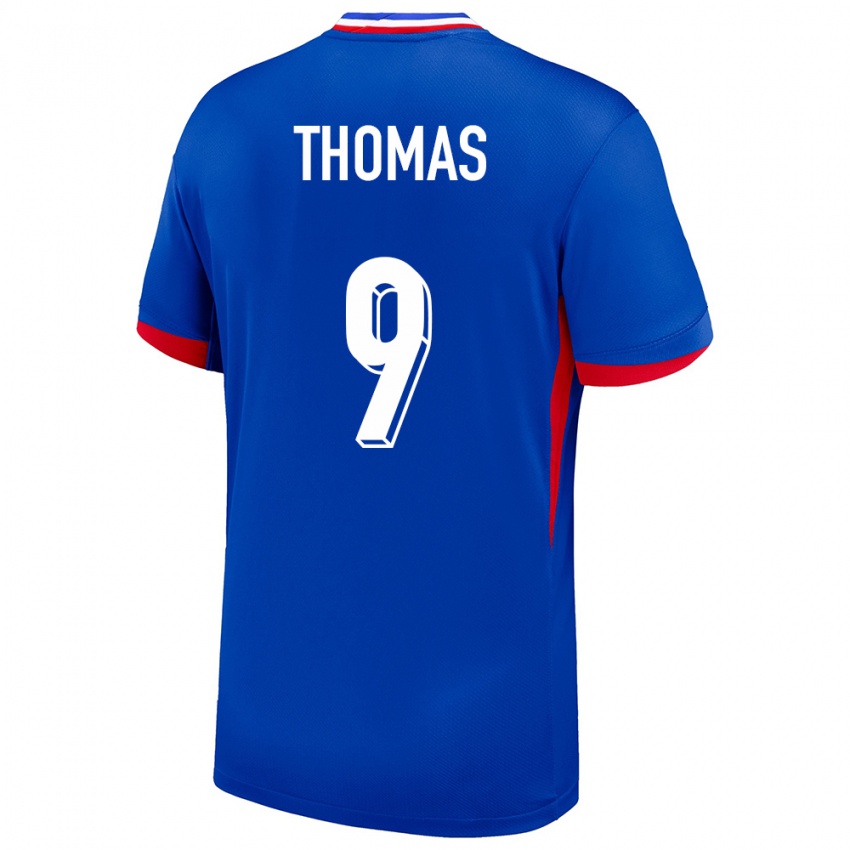 Męski Francja Lindsey Thomas #9 Niebieski Domowa Koszulka 24-26 Koszulki Klubowe
