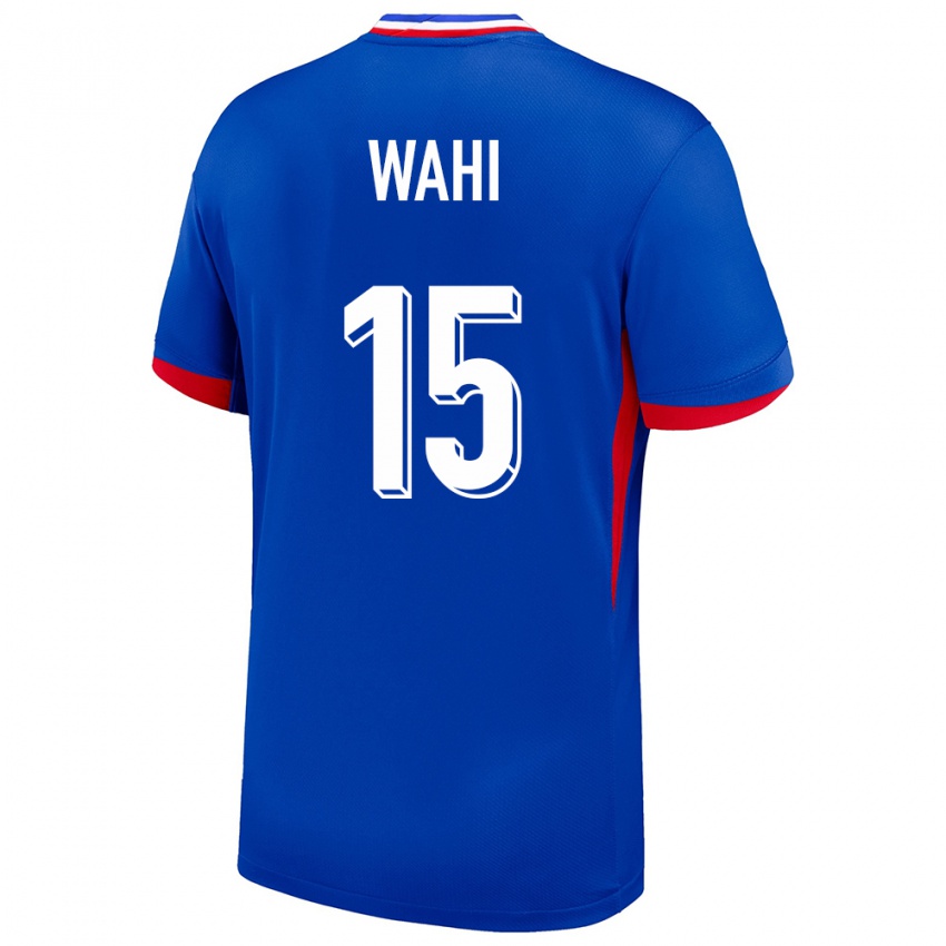 Męski Francja Elye Wahi #15 Niebieski Domowa Koszulka 24-26 Koszulki Klubowe