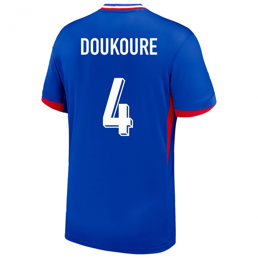 Męski Francja Ismael Doukoure #4 Niebieski Domowa Koszulka 24-26 Koszulki Klubowe