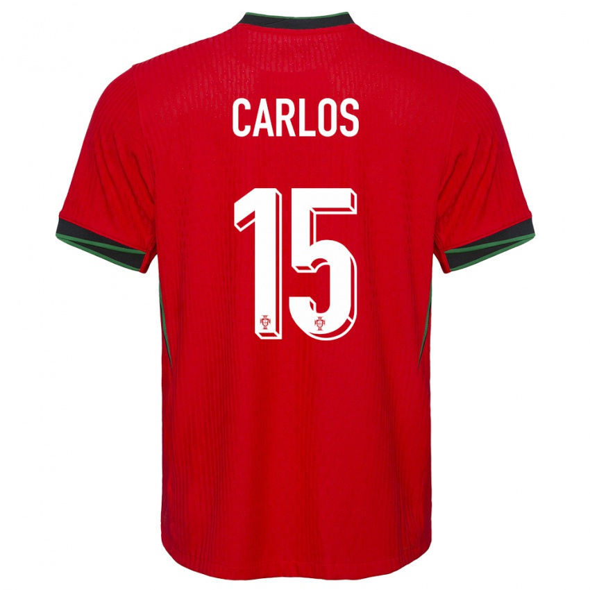 Męski Portugalia Ze Carlos #15 Czerwony Domowa Koszulka 24-26 Koszulki Klubowe