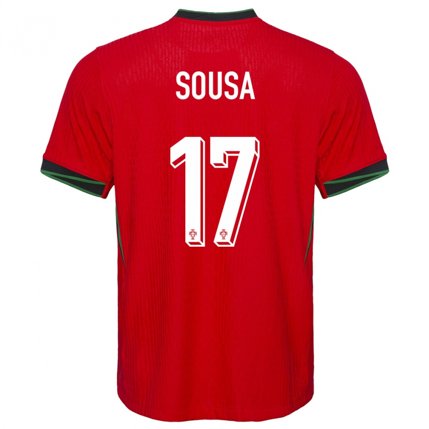 Męski Portugalia Vasco Sousa #17 Czerwony Domowa Koszulka 24-26 Koszulki Klubowe
