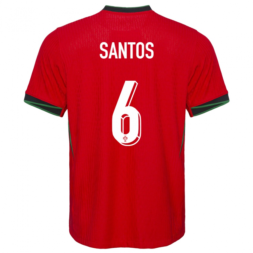 Męski Portugalia Vasco Santos #6 Czerwony Domowa Koszulka 24-26 Koszulki Klubowe