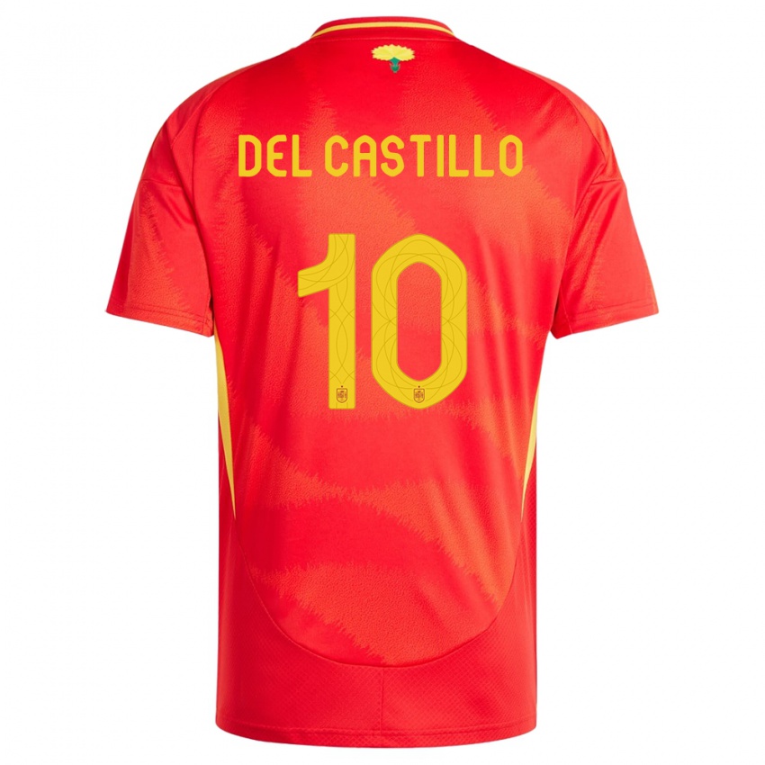 Męski Hiszpania Athenea Del Castillo #10 Czerwony Domowa Koszulka 24-26 Koszulki Klubowe