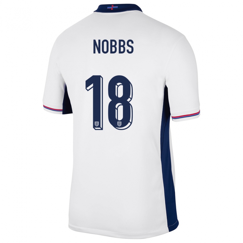 Męski Anglia Jordan Nobbs #18 Biały Domowa Koszulka 24-26 Koszulki Klubowe