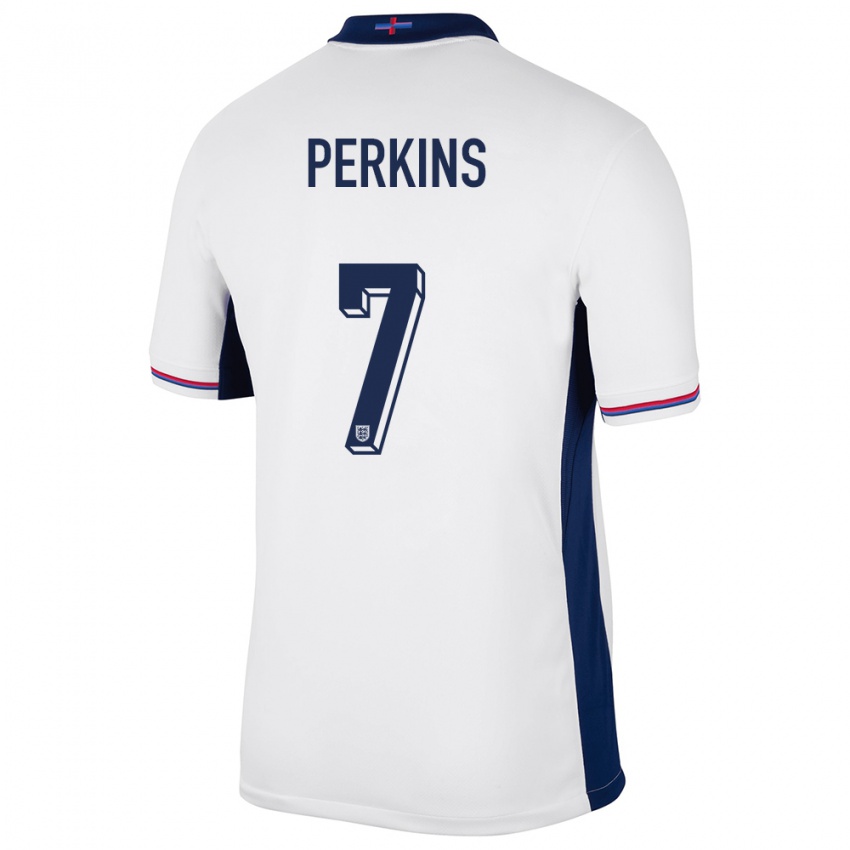 Męski Anglia Sonny Perkins #7 Biały Domowa Koszulka 24-26 Koszulki Klubowe